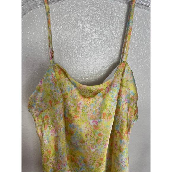 Morgan and Co. Yellow Floral Silk Mini Dress - Picture 3 of 5